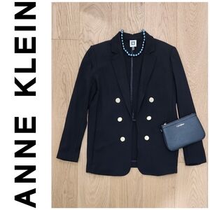 Stretch Knit Faux Double Breasted Blazer